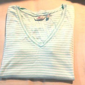 Vineyard Vines size medium women’s tee.  Mint green and white striped.